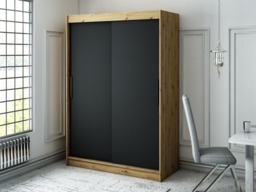 Leto T Sliding Door Wardrobe 150cm - Black 150cm - thumbnail 2