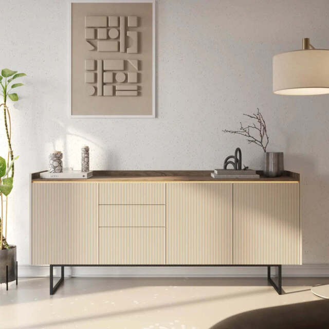 Lago LG-04 Sideboard Cabinet 192cm - Beige 192cm - image 1
