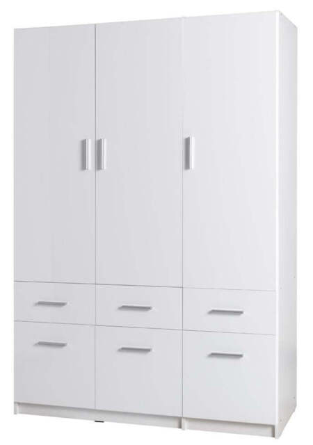 Snow 04 Hinged Wardrobe 136cm - White Gloss 136cm - image 1