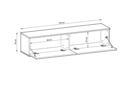 Oro Floating TV Cabinet 135cm - Beige 135cm - thumbnail 5