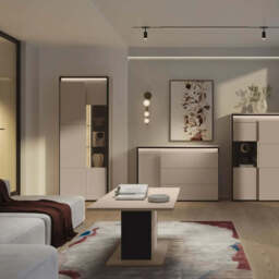 Zaya ZY-18 Tall Display Cabinet 77cm - Beige 77cm - thumbnail 7