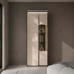 Zaya ZY-18 Tall Display Cabinet 77cm - Beige 77cm - thumbnail 1