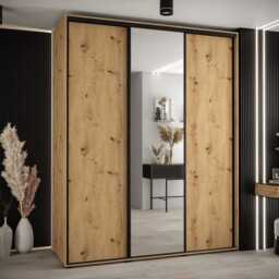 Cannes III Sliding Door Wardrobe 200cm - Oak Artisan 200cm - thumbnail 1
