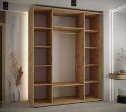 Cannes III Sliding Door Wardrobe 200cm - Oak Artisan 200cm - thumbnail 3