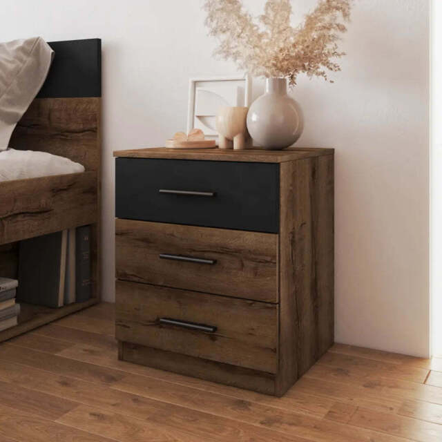 Beta Bedside Cabinet 46cm [Oak Monastery] - Oak Monastery 46cm - image 1