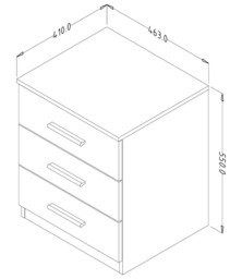 Beta Bedside Cabinet 46cm [Oak Monastery] - Oak Monastery 46cm - thumbnail 3