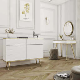 Moro Sideboard Cabinet 107cm - White 107cm - thumbnail 8