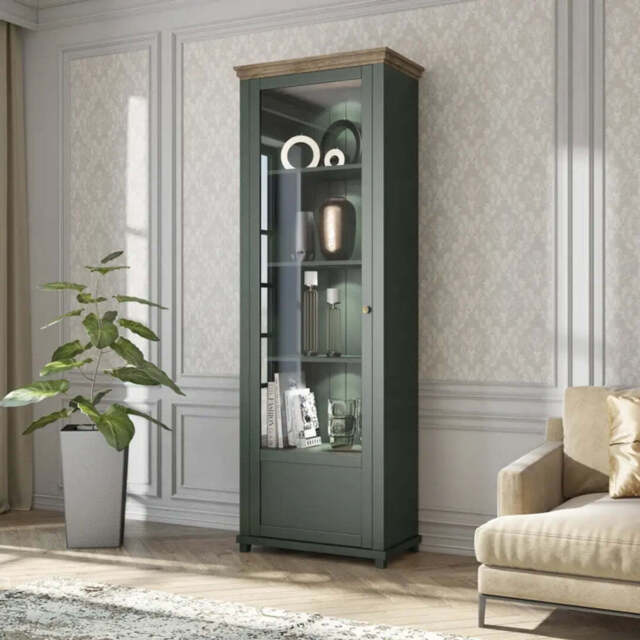 Evora 05 Tall Display Cabinet 71cm - Oak Lefkas 71cm - image 1