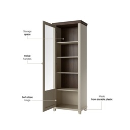 Evora 05 Tall Display Cabinet 71cm - Oak Lefkas 71cm - thumbnail 7
