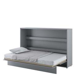 BC-05 Horizontal Wall Bed Concept 120cm With Storage Cabinet - White Gloss 120 x 200cm - thumbnail 5