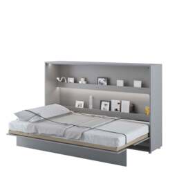 BC-05 Horizontal Wall Bed Concept 120cm With Storage Cabinet - White Gloss 120 x 200cm - thumbnail 7