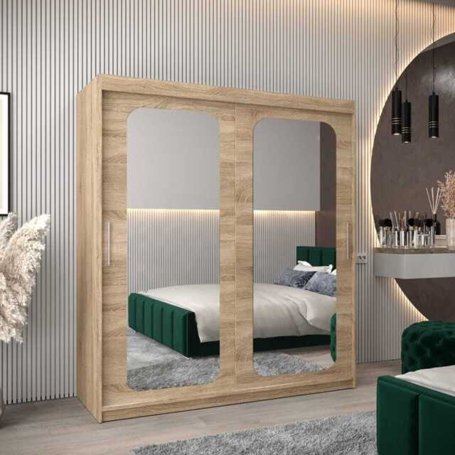 Uppsala T3 Sliding Door Wardrobe 180cm - Oak Sonoma 180cm - image 1