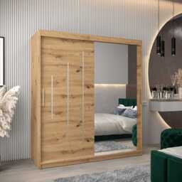 York II Sliding Door Wardrobe 180cm - Black 180cm - thumbnail 2