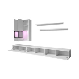 "Baros 10 Entertainment Unit For TVs Up To 75"" - White Gloss 270cm" - thumbnail 8
