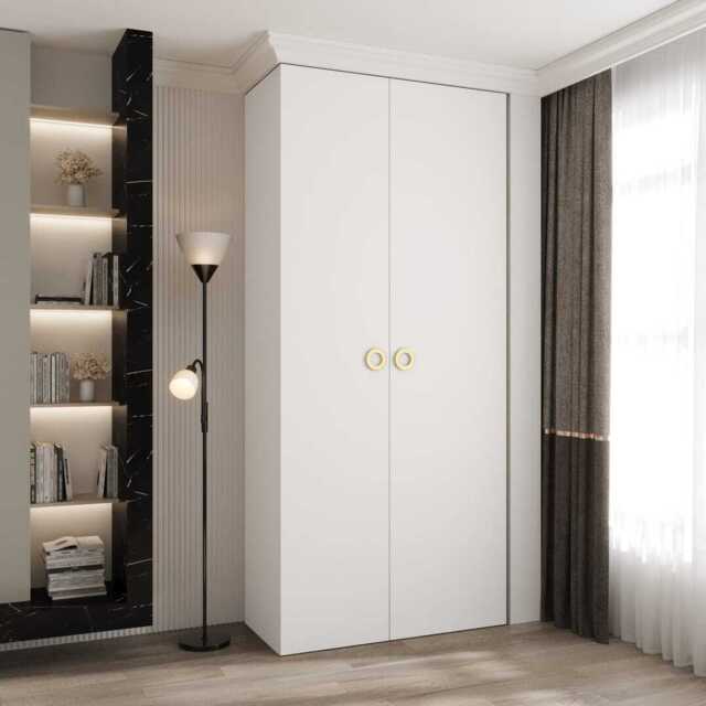 Como I Hinged Door Wardrobe 110cm - White 110cm - image 1