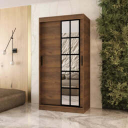 Orlando Sliding Door Wardrobe 100cm - Oak Walnut 100cm