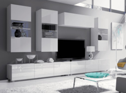 "Calabrini 5 Entertainment Unit For TVs Up To 60"" - Black Gloss and White Gloss 300cm" - thumbnail 5