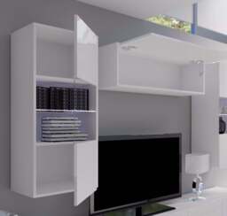"Calabrini 5 Entertainment Unit For TVs Up To 60"" - Black Gloss and White Gloss 300cm" - thumbnail 4