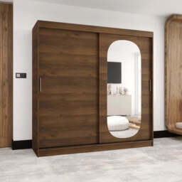 Royal Sliding Door Wardrobe 200cm - Oak Walnut 200cm - thumbnail 1