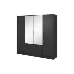 Kelly Hinged Door Wardrobe 206cm [Mirror] - Cashmere 206cm - thumbnail 3