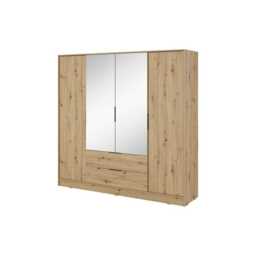 Kelly Hinged Door Wardrobe 206cm [Mirror] - Cashmere 206cm - thumbnail 6