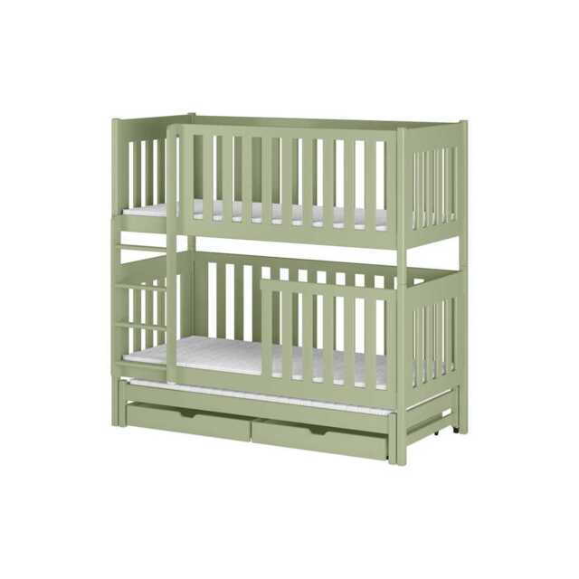 Emily Bunk Bed with Trundle and Storage - Olive Foam Mattresses - image 1