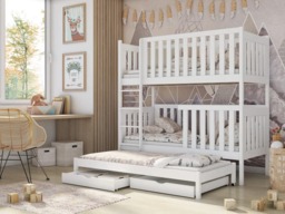 Emily Bunk Bed with Trundle and Storage - Olive Foam Mattresses - thumbnail 4