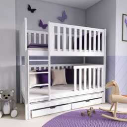 Emily Bunk Bed with Trundle and Storage - Olive Foam Mattresses - thumbnail 2