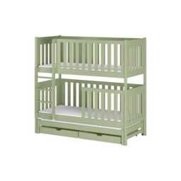 Emily Bunk Bed with Trundle and Storage - Olive Foam Mattresses - thumbnail 1