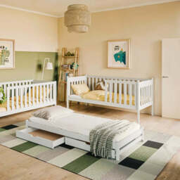 Emily Bunk Bed with Trundle and Storage - Olive Foam Mattresses - thumbnail 8