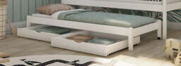 Emily Bunk Bed with Trundle and Storage - Olive Foam Mattresses - thumbnail 5