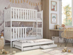 Emily Bunk Bed with Trundle and Storage - Olive Foam Mattresses - thumbnail 3