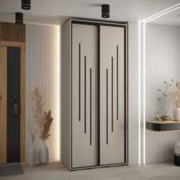 Dakota VIII Sliding Door Wardrobe 100cm - Cashmere 100cm - thumbnail 1