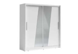 Bergamo III Sliding Door Wardrobe 205cm - White Matt 205cm - thumbnail 1