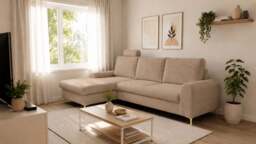 Corner Sofa Bed Monaco - Grey 252cm Left - thumbnail 8