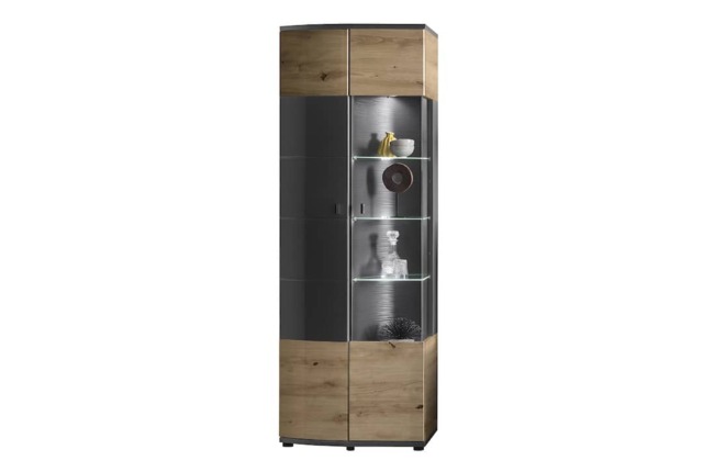 Dera 12 Tall Display Cabinet 70cm - Oak Artisan 70cm - image 1