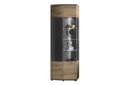 Dera 12 Tall Display Cabinet 70cm - Oak Artisan 70cm - thumbnail 1