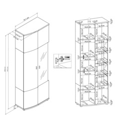 Dera 12 Tall Display Cabinet 70cm - Oak Artisan 70cm - thumbnail 7