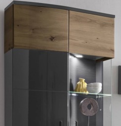 Dera 12 Tall Display Cabinet 70cm - Oak Artisan 70cm - thumbnail 4