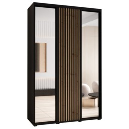 Sapporo II Sliding Door Wardrobe 150cm - Black 150cm - thumbnail 2