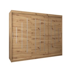 York Sliding Door Wardrobe 250cm - Black 250cm - thumbnail 7