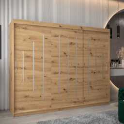York Sliding Door Wardrobe 250cm - Black 250cm - thumbnail 6