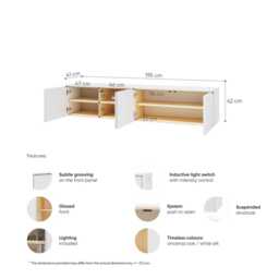 Liba Floating TV Cabinet 195cm - White 195cm - thumbnail 6