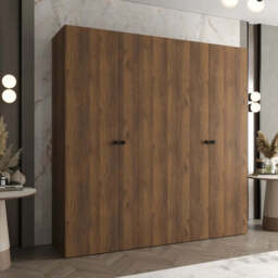 Parma I Hinged Door Wardrobe 200cm - Oak Walnut 200cm