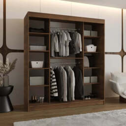 Rubino V4 Sliding Door Wardrobe 180cm - Oak Walnut 180cm - thumbnail 2