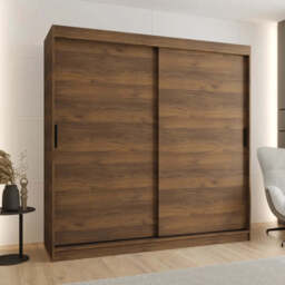 Rubino T Sliding Door Wardrobe 200cm - Oak Walnut 200cm - thumbnail 1
