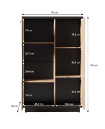 Ines 12 Display Cabinet 90cm - 90cm Oak Artisan - thumbnail 2