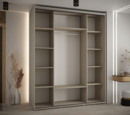Dakota II Sliding Door Wardrobe 190cm - Cashmere 190cm - thumbnail 3