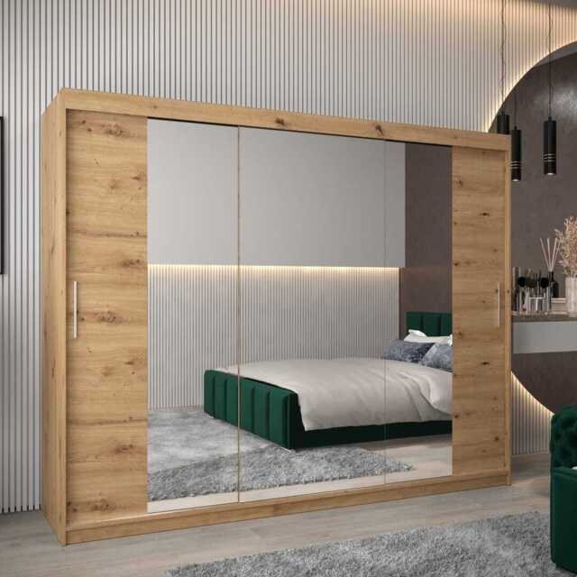 Tokyo II Sliding Door Wardrobe 250cm - Oak Artisan 250cm - image 1