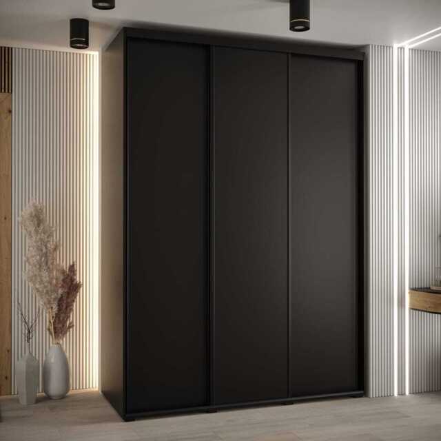 Cannes I Sliding Door Wardrobe 170cm - Black 170cm - image 1